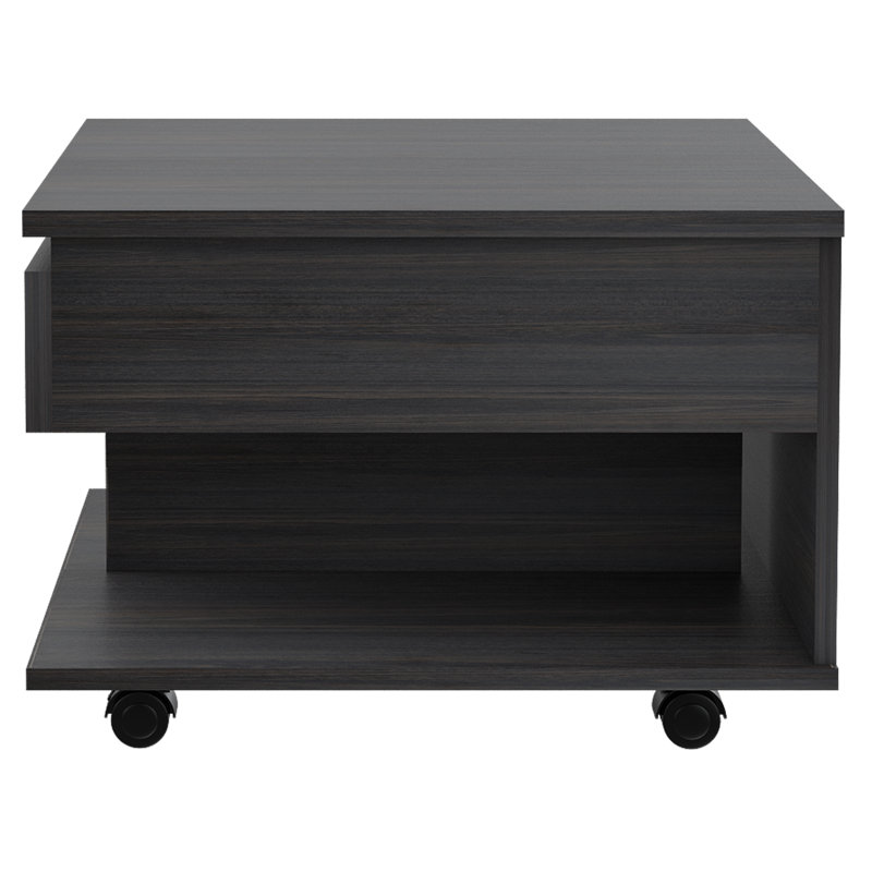 Imamuddin Lift Top Coffee Table, Casters, One Shelf, Espresso, 19.6" H x 19.6" L x 21.6" W