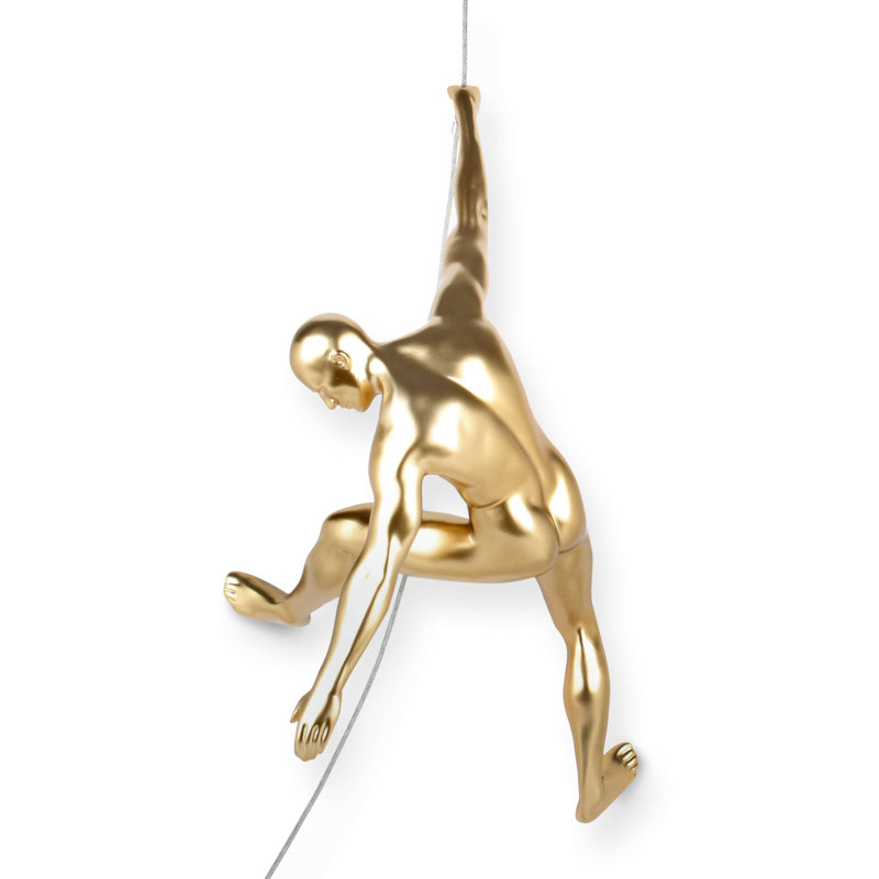 Handmade Modern People Wall Decor on Resin, Gold