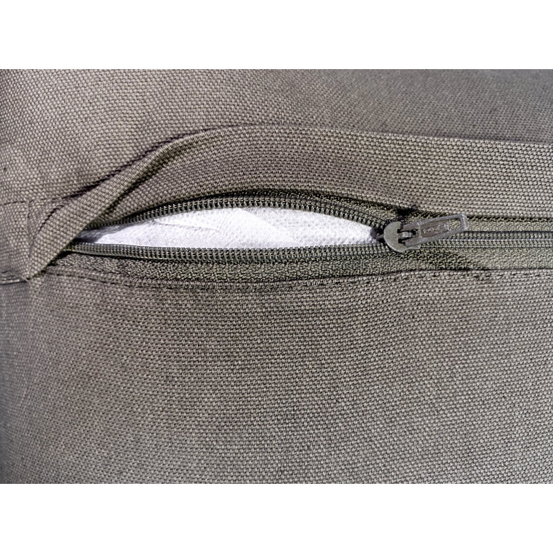 Gray and Green Cotton Embroidered Square Pillow 18x18"