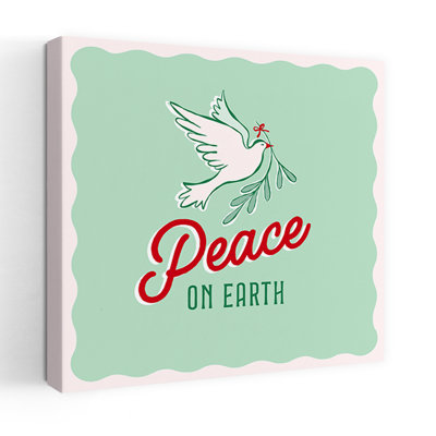Peaceful Dove On Earth Retro Tranquil Vintage Winter Wall Art Print