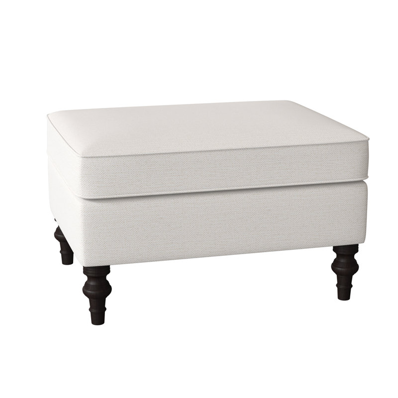 Mulgrave 27'' Wide Rectangle Standard Ottoman, Snow Ivory Performance, Espresso