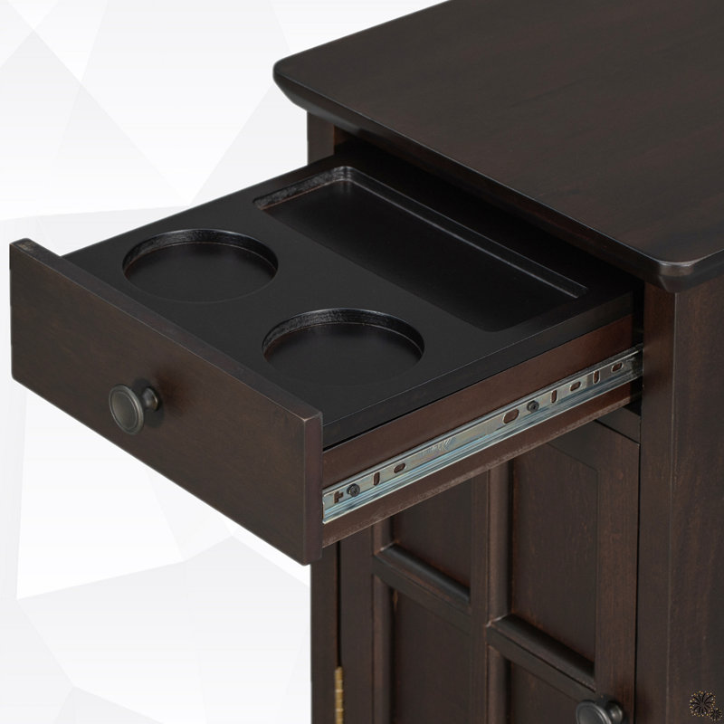 Edelgard 14'' W Solid Wood Nightstand, Antique Espresso