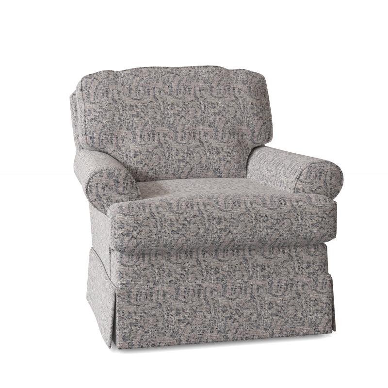 Tomi Allenford 39.5" W Swivel Armchair, Marble Grey Performance