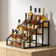 Étagère à épices à 3 niveaux pour comptoir de cuisine, station de café et rangement de bar avec design rustique-129879928-129879927