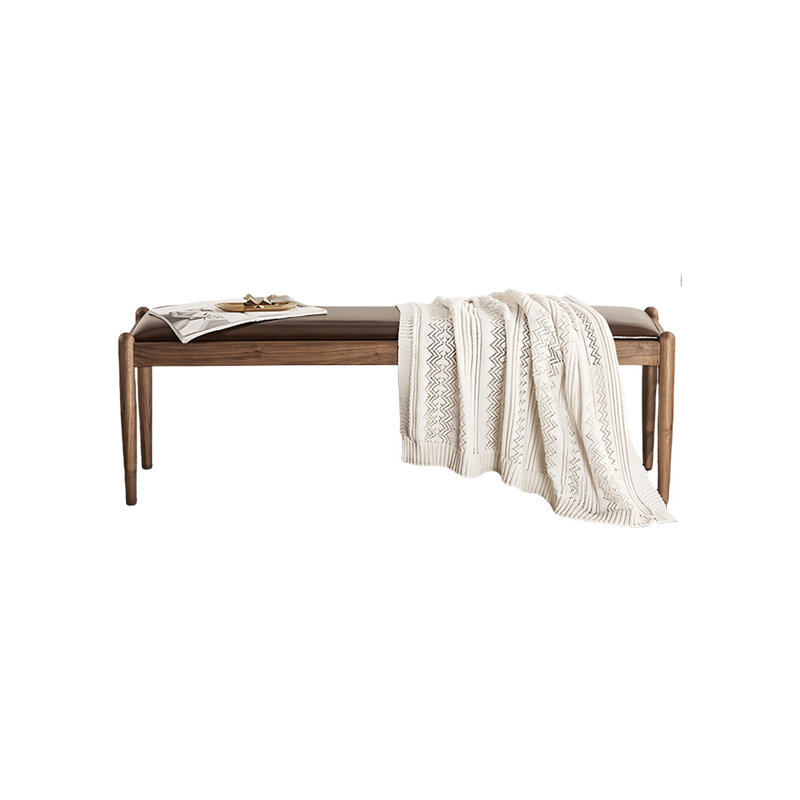 Naija Upholstered Bench, 17.32" H x 59.05" W x 15.74" D, Coffee