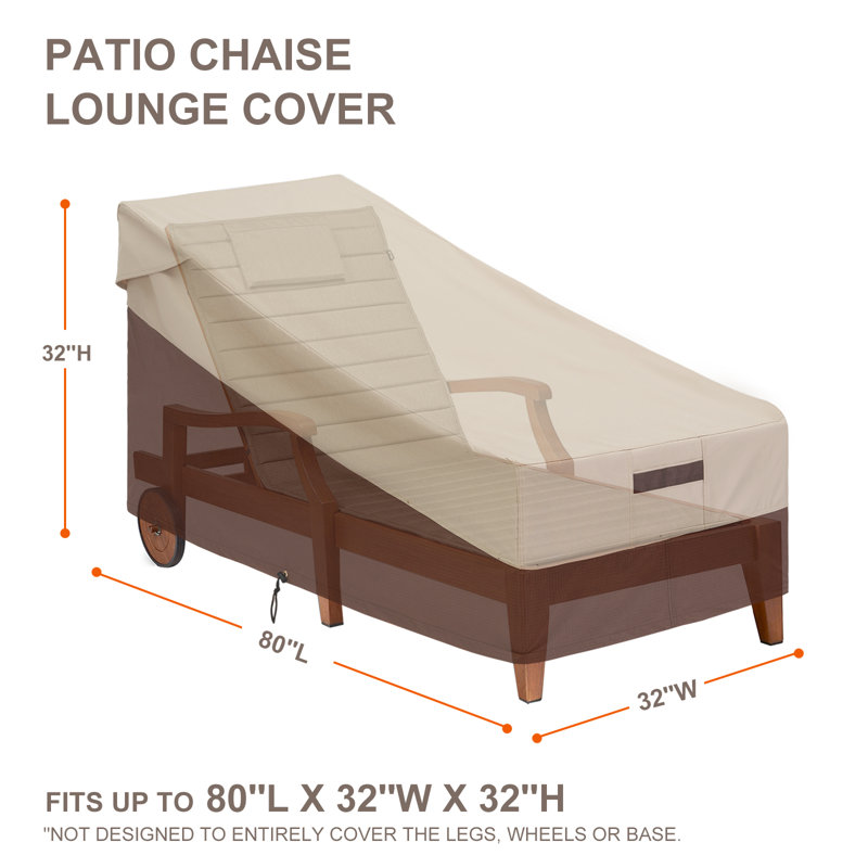 Housse respirante pour chaise longue de patio, H 32 po x l 32 po x P 80 po