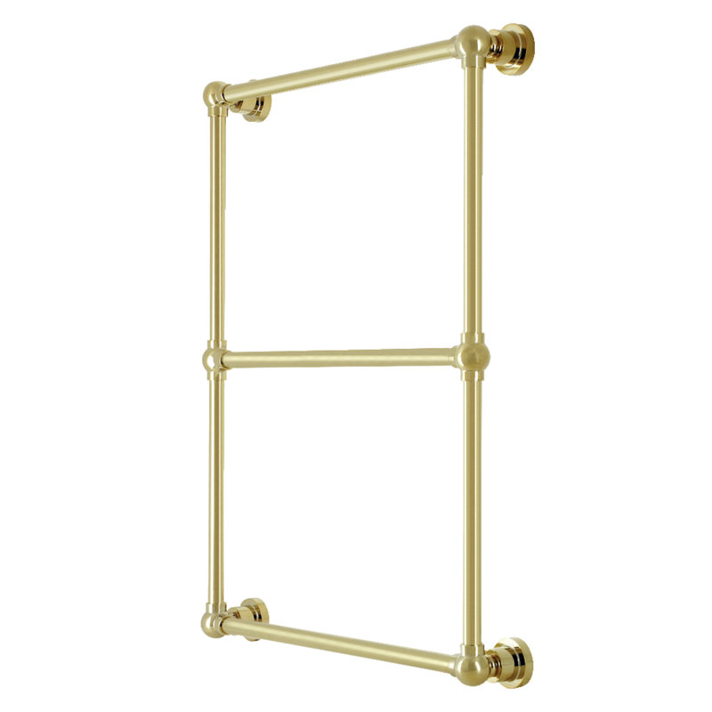 Kingston Brass Palatine 24-Inch Wall Mount 3-Bar Towel Rack, Polished Brass, 32" H x 30" W x 3" D