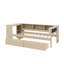 Lit plateforme simple avec tablettes, tiroirs, prise de charge et tête de lit tapissier en tissu-1149491228-1149491229