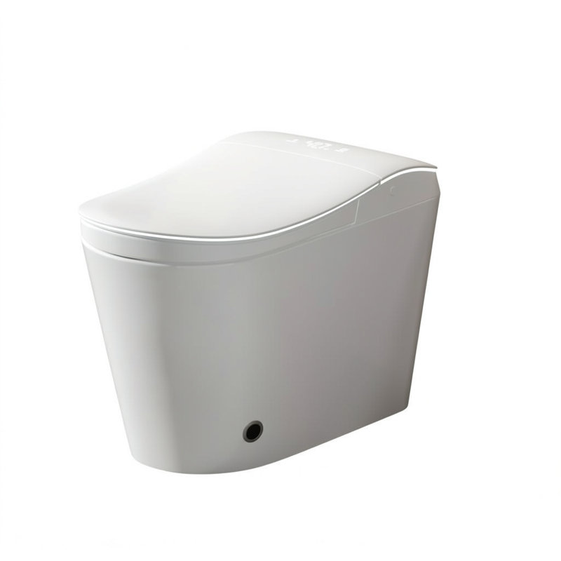 Yingze Smart Toilet with Bidet & Auto Foam Shield – Tankless Heated Seat, Foot Sensor Flush, Instant Warm Water, Air Dryer, LED Night Light, ADA Height, Modern One-Piece Toilet，White