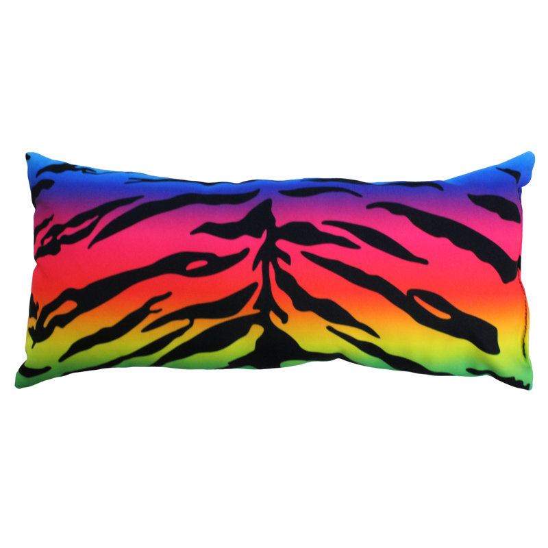 Animal Print Reversible Throw Pillow, Rainbow Gradient
