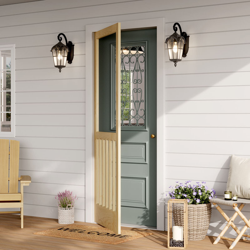 Porte moustiquaire extérieure en bois massif, 32" W x 80" H