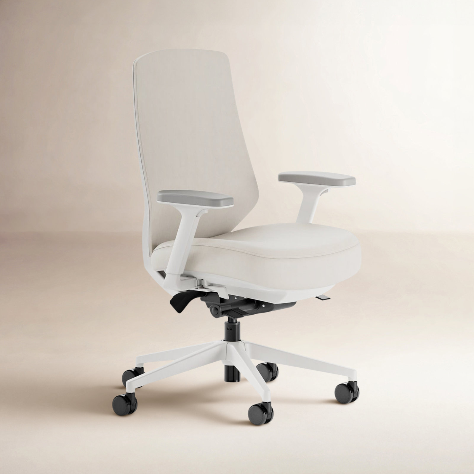 Ergonomic Chair Pro - Vegan Leather, Limestone, White