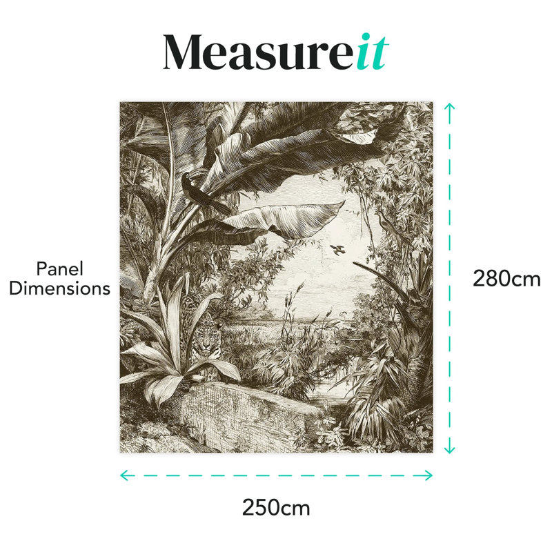 Superfresco Easy Jungle Book Mono Print To Order Fixed Size 2.8m x 3m Mural