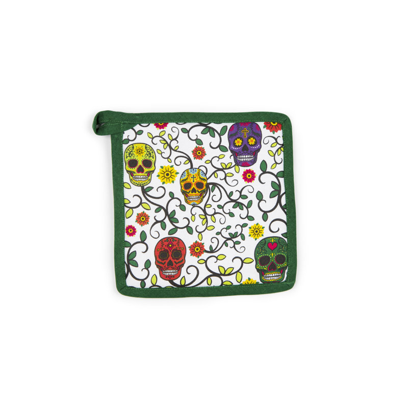 Excelsa Calavera Abstract Cotton Potholder