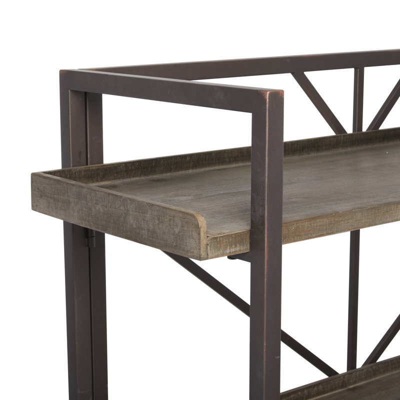 Étagère de rangement en métal brun à 4 tablettes