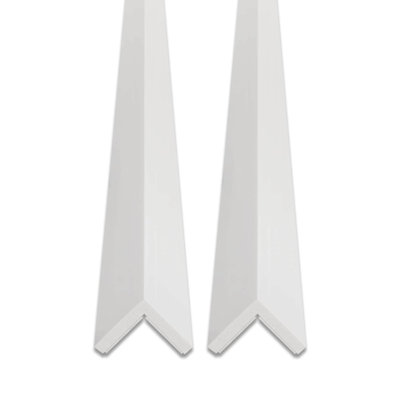 Outwater White Wall Corner Protector Trim With Adhesive, High Impact Polystyrene, 8FT Length, 2 Pack