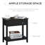 Table d'appoint rabattable en café foncé, armoire de rangement et tablette inférieure, rétro élégante pour le café de la salle d'étude