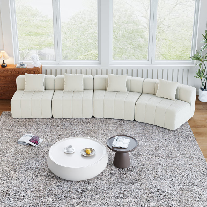 Canapé modulaire Daijha, Chenille beige