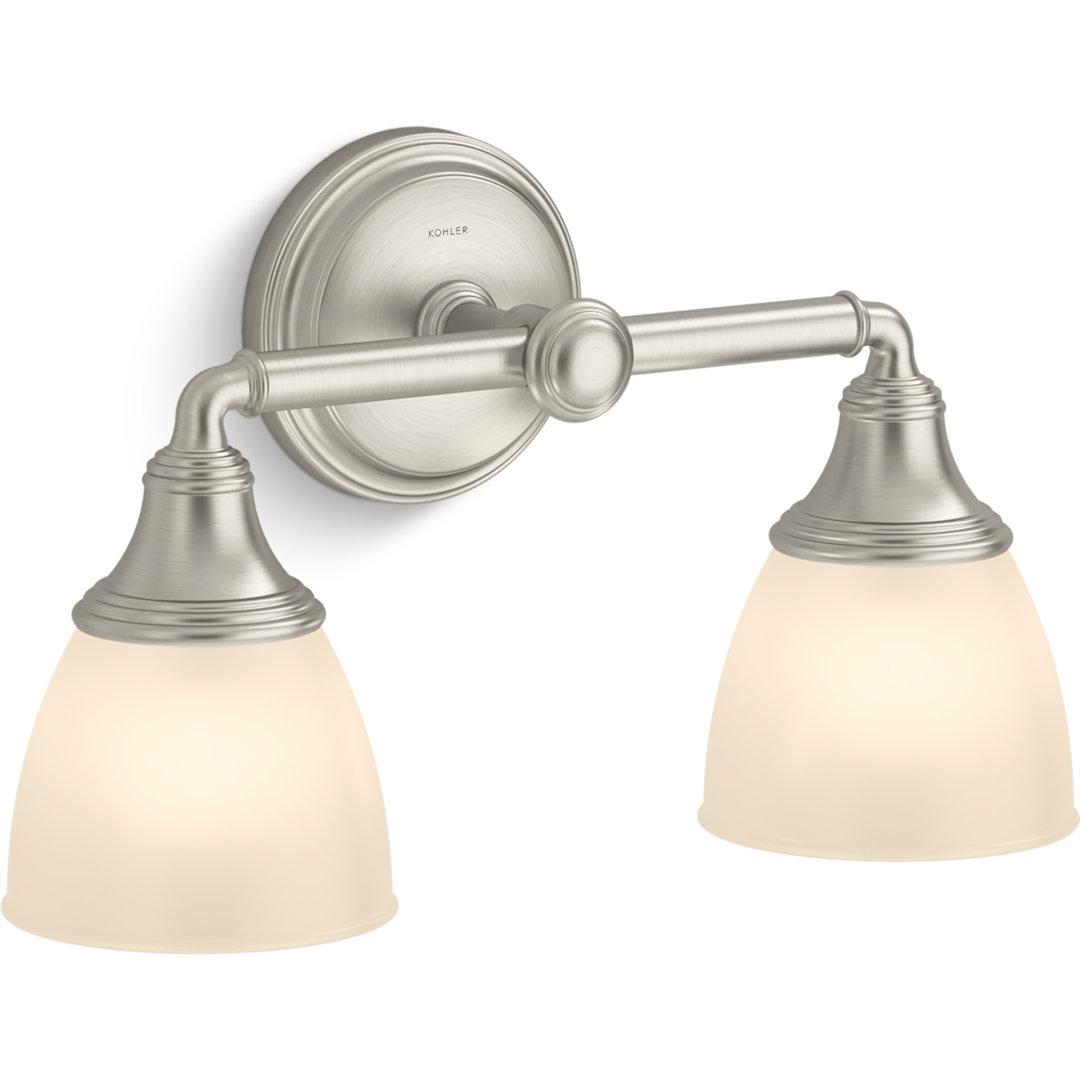 Devonshire 2 Light Indoor Bathroom Vanity Light Fixture, Position Facing Up or Down, UL Listed Kohler 