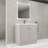 36" Bathroom Vanity In Khaki Color. Resin Sink & 2 Soft-Close Cabinet Doors. Modern Style, Spacious Storage. Basin, Hinges, Elegant Metal Handles. Plywood. Assembly Required Freestanding With White-1068308013