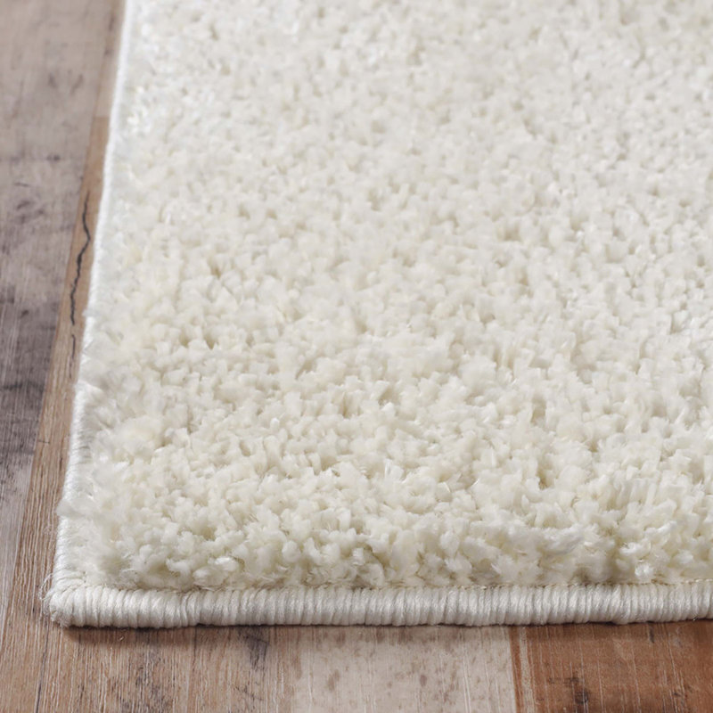 Chowk Ivory Shag Stain Resistant Area Rug, Rectangle 8' x 10'