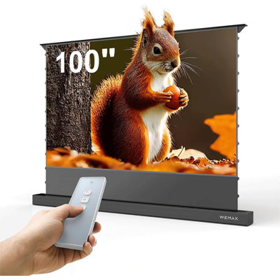 WEMAX 100"" Electric Motorized Floor Rising Projection Screen, ALR Screen For UST Projector, 4K 16:9 Active 3D Ready, Compatible with Alexa) -  RS7