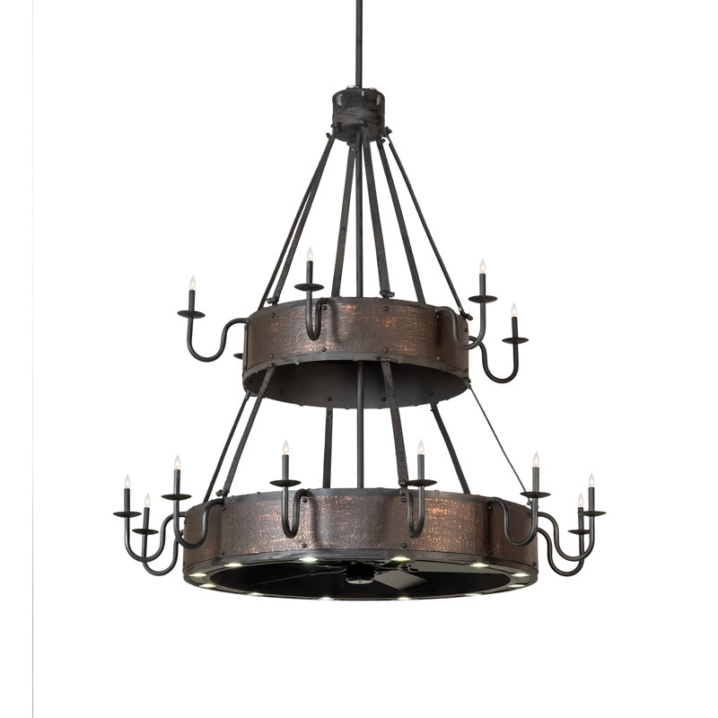 62" Wide Costello 18 Light Two Tier Chandel-Air, 74" H x 74" W x 74" D