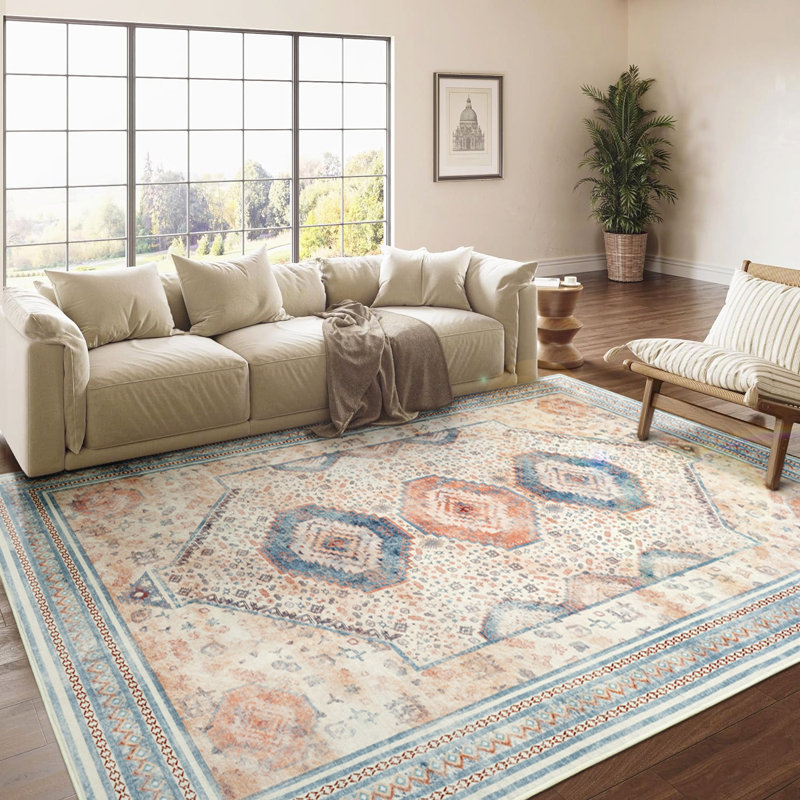 Tapis de salon à motif géométrique Straub, Rectangle 6 pi x 9 pi