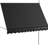 118" Deck Awning With Adjustable Canopy And , For Porch, Window, Door, Black Manual Patio Awning, Uv30+ Fabric Legs, Deck,