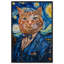 «Starry Night Van Gogh Cat», impressions sur toile de chat excentrique par Notoriart-104455103-104455088