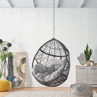 Castaic Teardrop Hanging Chair with 8FT Chain, Comfortable and Durable for Indoor and Outdoor Use