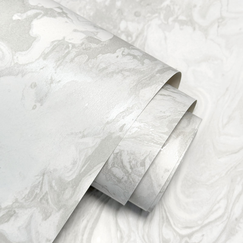 Metallic Marble Luxury Wallpaper, White
