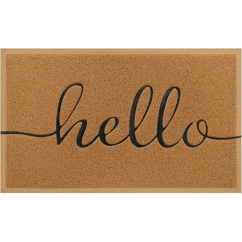 Paillasson antidérapant, Dark Brown Hello, 32'' W x 48'' L