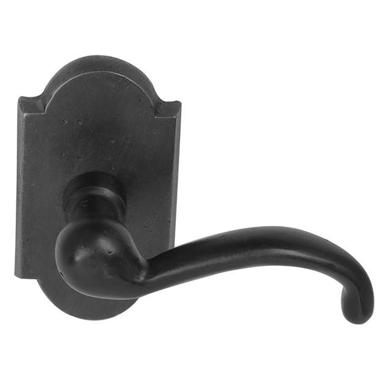 Teton Wave/Drop Passage (Hall & Closet) Door Lever with Arch Rosette, Right, Flat Black