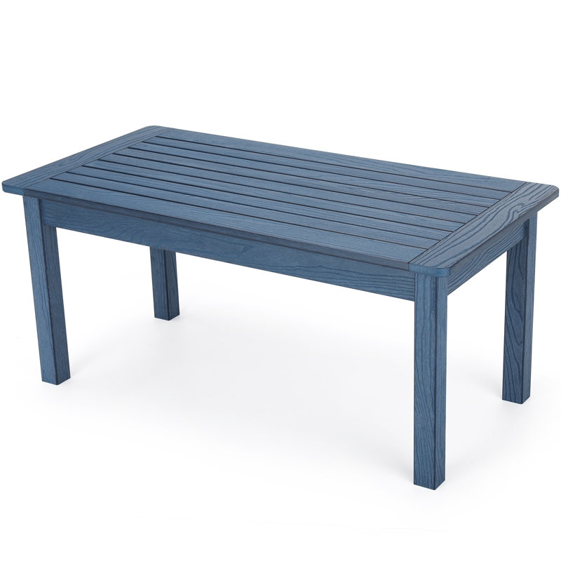 Acequia Rectangular Outdoor Coffee Table , 17.8'' in. W 35.5'' in. D, Blue, Blue