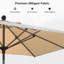 Parasol rectangulaire d'extérieur beige de 108 po x 132 po sans base Arlmont & Co.-1050469731