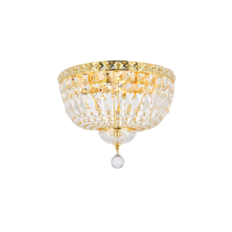 Stinnett Flush Mount, 4 Lights, 8" H x 10" W x 10" D, Gold