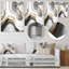 Abstrait géométrique marbre marbre gris I - décoration murale abstraite en métal-87838570
