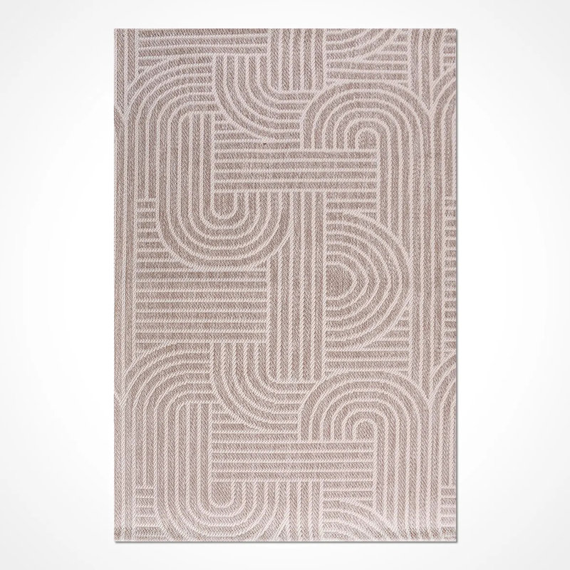 Tapis crème moderne en polyester Fiedler facile à nettoyer, 6,5 pi x 13 pi