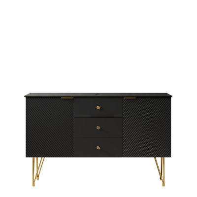 Aline 48" Freestanding Bathroom Vanity Base with Sintered Stone Countertop, Drawers & Doors