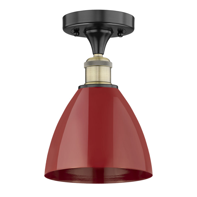 Plafonnier semi-encastré Riegelsville, Laiton antique noir, Rouge