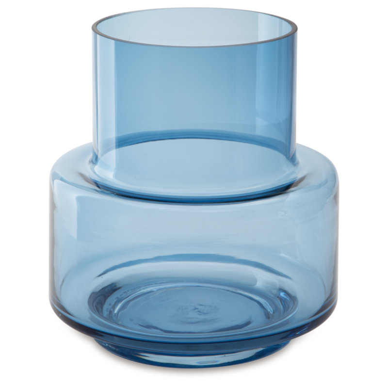 Dark Blue Glass Bouquet Vase for Indoor/Outdoor Use