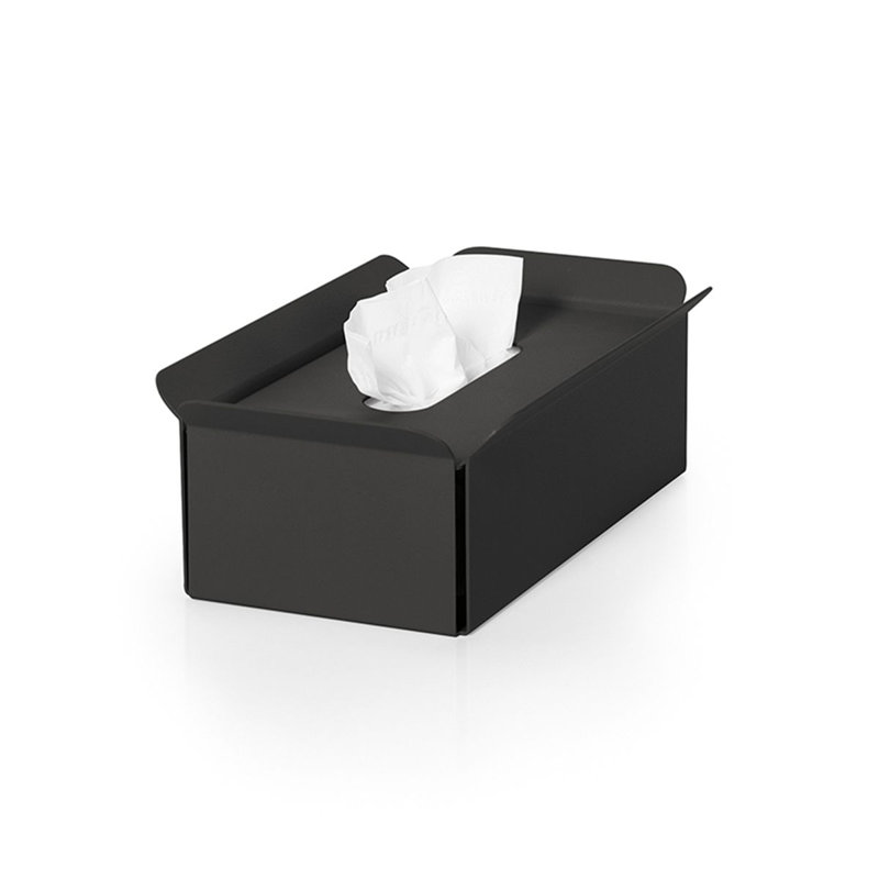 Black Powder Coated Aluminum Freestanding Tissue Box Cover
