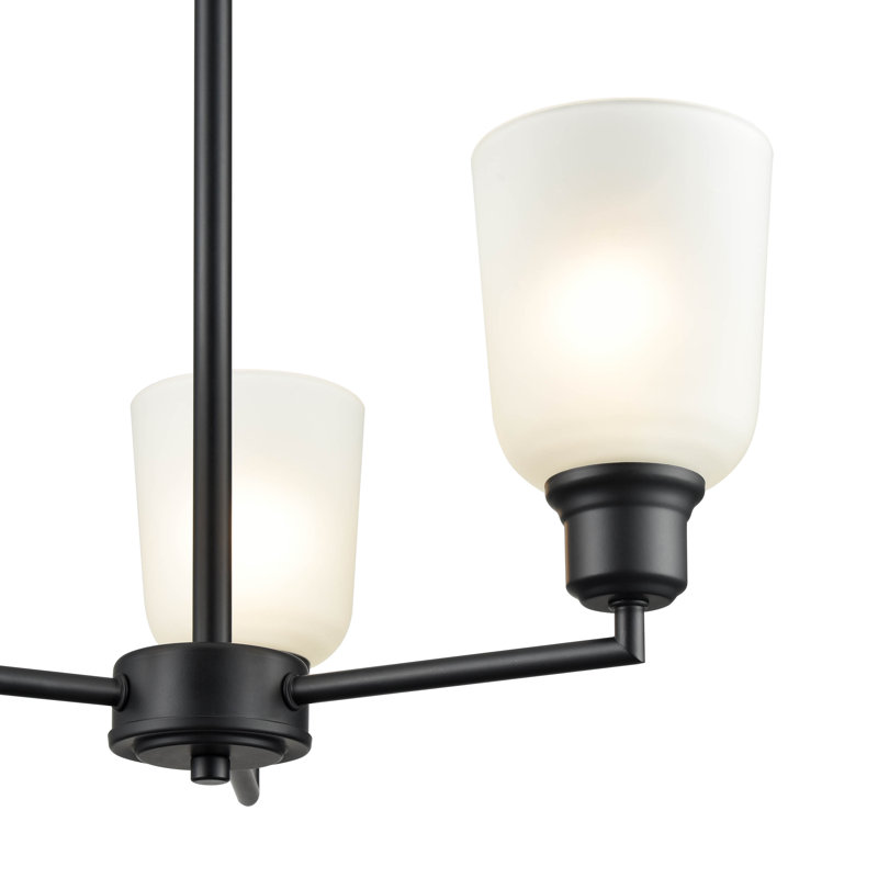 3 lumières 19,5 po Lustre noir mat