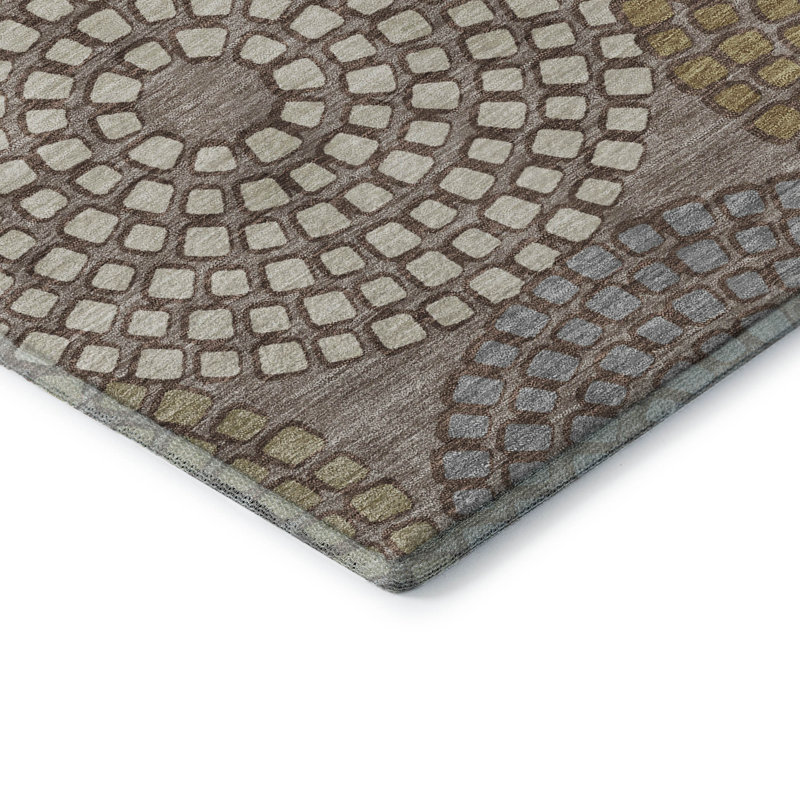 Premium Machine Washable Prisco Taupe Rug, Rectangle 10' x 14'