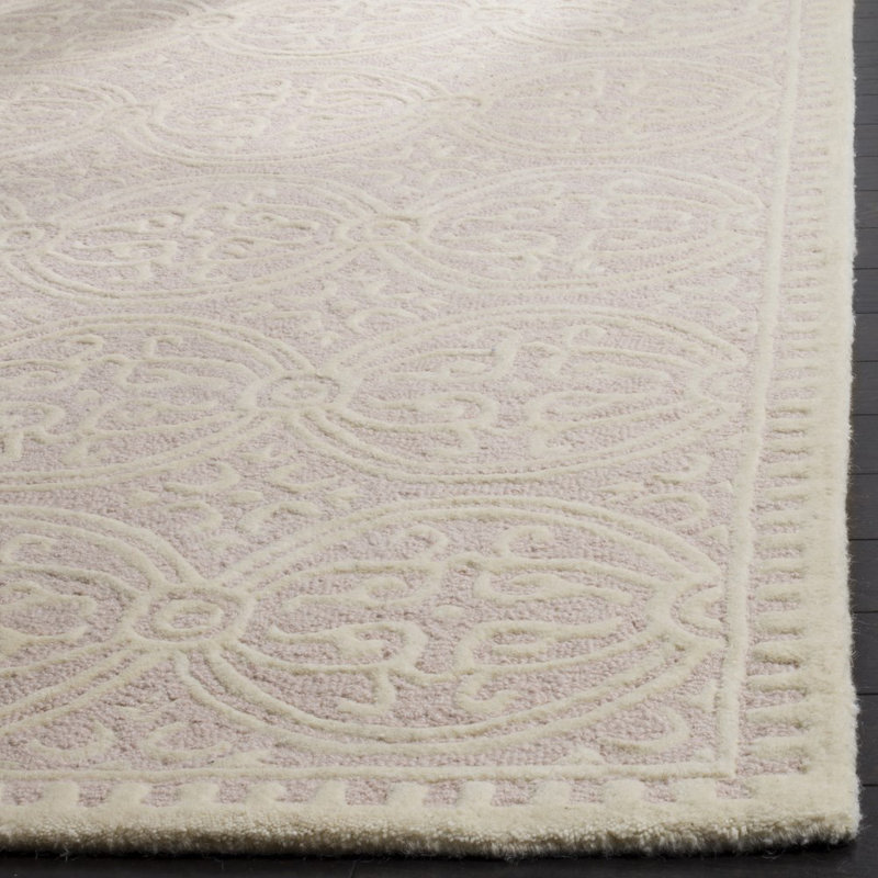 Ame Hand Tufted Wool Geometric Rug, Round 6'