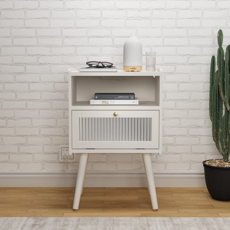 Birdsall Solid Wood Nightstand, White