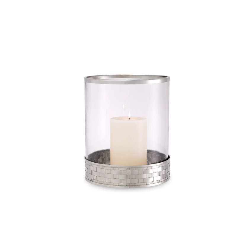 Lausanne Hurricane Candle Holder, Brass, 10.63" H x 8.86" W x 8.86" D