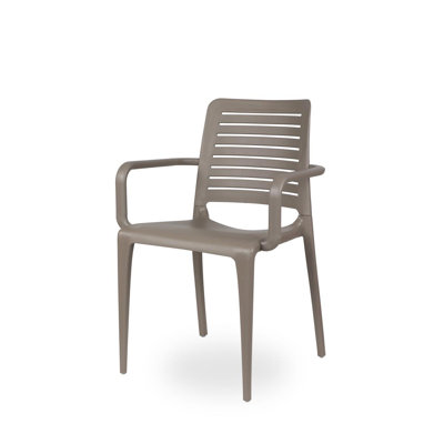 Geralde Stackable Outdoor Patio Dining Armchair with Cushion
