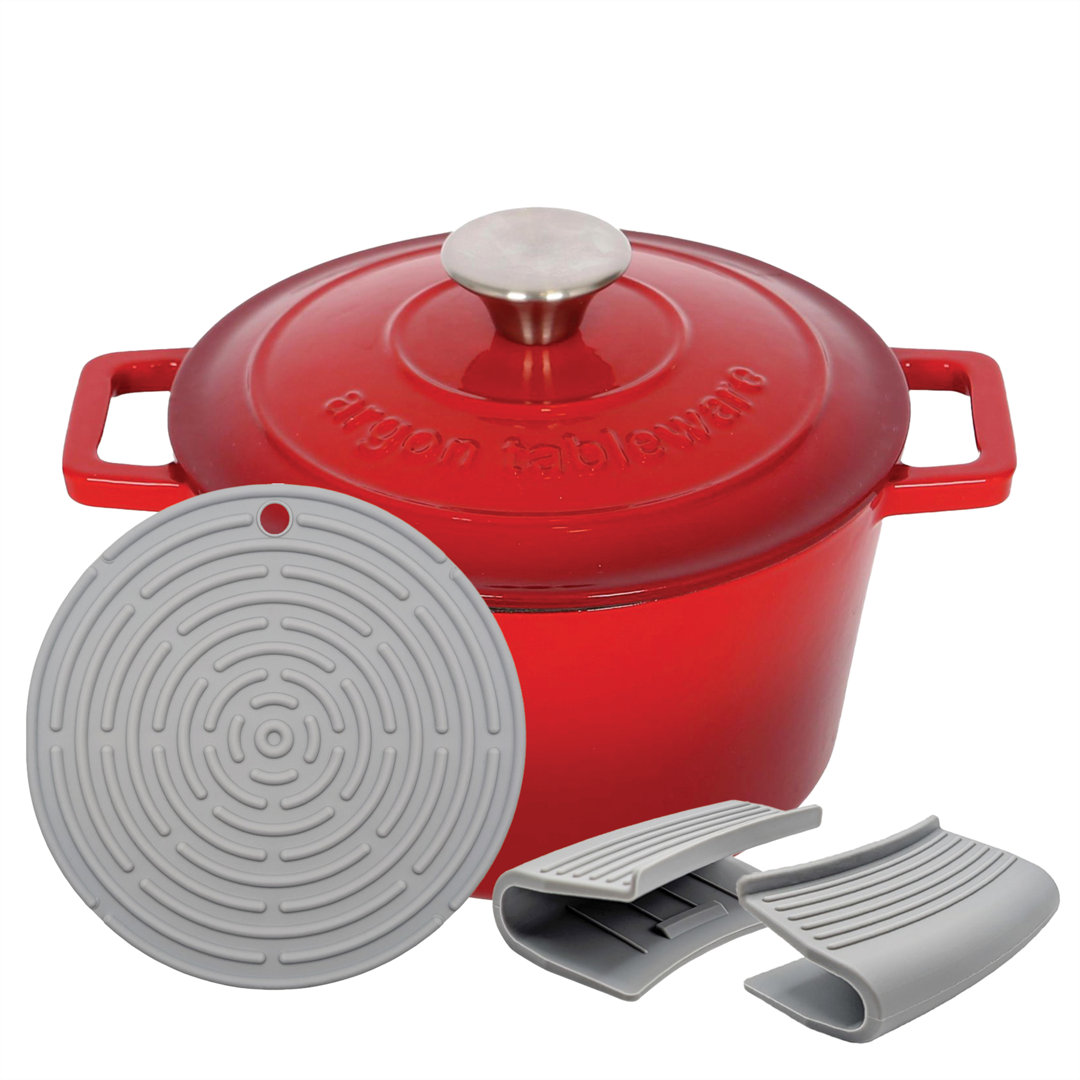 Argon Tableware - Round Cast Iron Casserole Dish - 2.8L